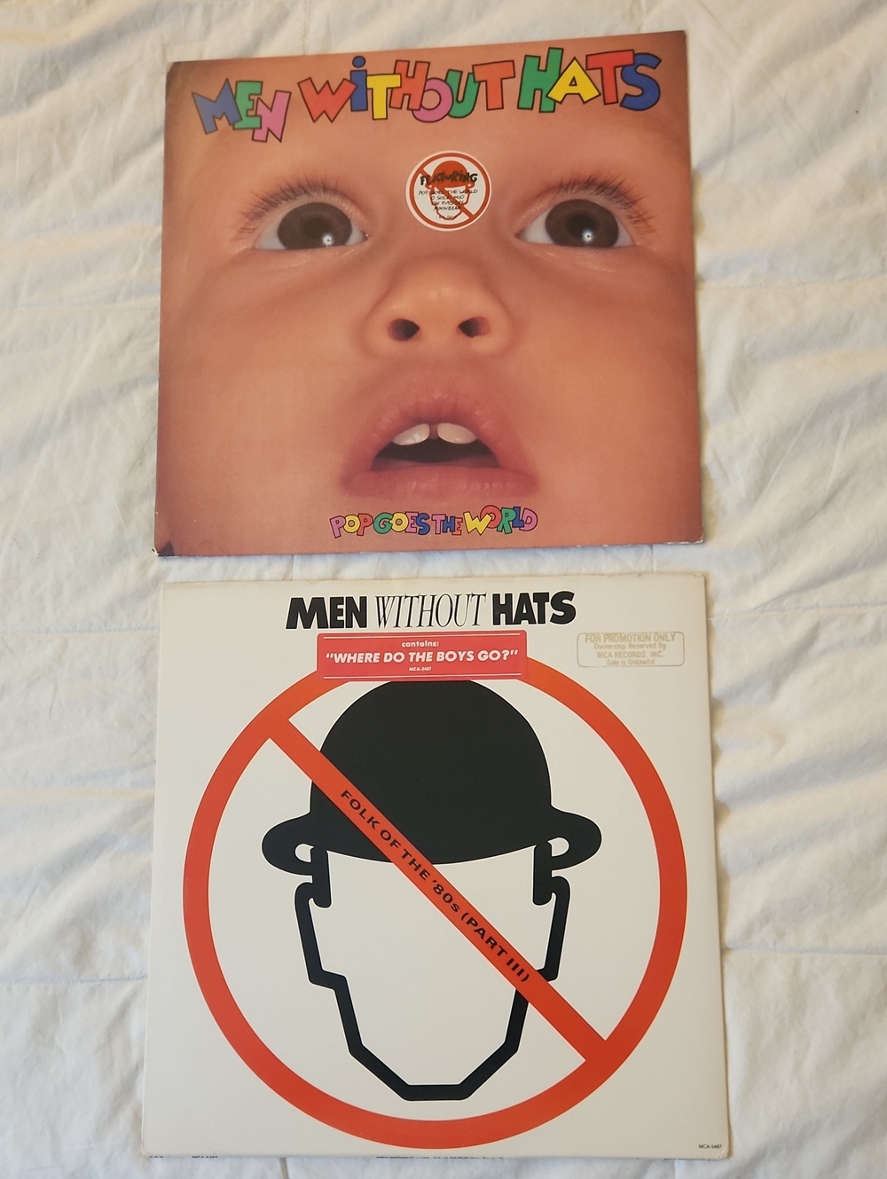Men Without Hats Vinyl Record Lot - Pop Goes The World & Folk of the 80s